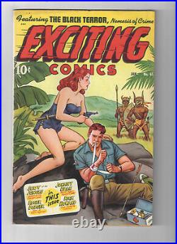 EXCITING COMICS #65 Grade 7.0 Alex Schomberg cover! Golden Age Adventures