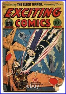 Exciting Comics #41 1945- Black Terror- Nedor Golden Age Schomburg cover