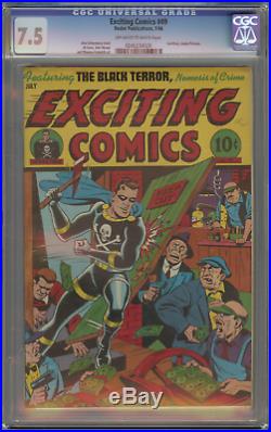 Exciting Comics #49 (CGC 7.5 OWithW) 1946 Golden Age Black Terror, Schomburg