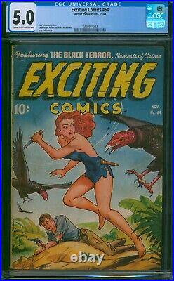Exciting Comics #64? CGC 5.0? Schomburg GGA Cvr Golden Age Canadian 1948