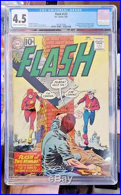 FLASH #123 CGC Grade 4.5 First Golden Age Flash in Silver Age! First Earth-2