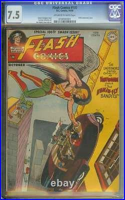 FLASH COMICS #100 CGC 7.5 OWithWH PAGES // GOLDEN AGE FLASH ANNIVERSARY ISSUE