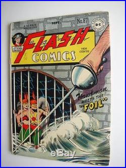 Flash Comics #87 Golden Age Flash And Hawkman Black Canary The Atom D. C. 1947