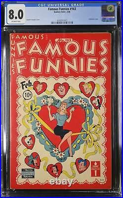 Famous Funnies #163 Eastern Color 1948 CGC 8.0 VF Valentines Cover Graded Comic