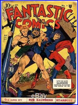 Fantastic Comics #2-1940-lou Fine Cover-fox Golden-age-samson