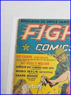 Fight Comics #22 Fiction House 1942 Golden Age War Cover Zolnerowich Cover