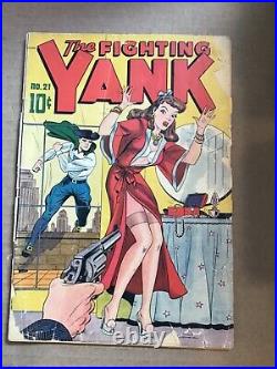 Fighting Yank #21, Classic Alex Schomburg Good Girl Cover, No Back Cover