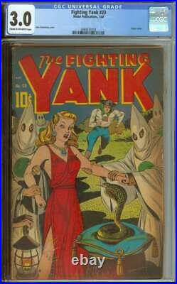 Fighting Yank #23 Cgc 3.0 Cr/ow Pages // Golden Age Classic Alex Schomburg Cover