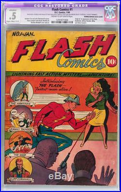Flash Comics #1 CGC 0.5 DC 1940 1st Flash & Hawkman! Golden Age Grail! E9 cm