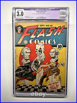 Flash Comics 45 CGC 3.0 Restored (1943 Golden Age DC Comics) Hawkman Punch Cover