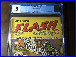 Flash Comics #5 (1940) Early Golden Age Flash! Hawkman! CGC 0.5 Complete
