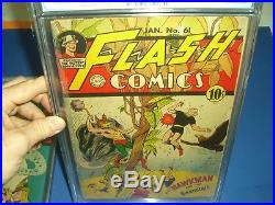 Flash Comics 59 CGC 5.5 & 61 3.0 1944! DC Comics Golden Age