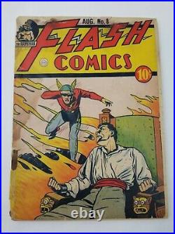Flash Comics #8 DC Comics 1940 Golden Age Flash Cover