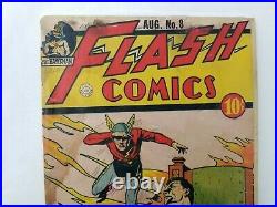 Flash Comics #8 DC Comics 1940 Golden Age Flash Cover
