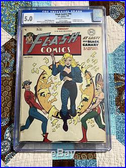Flash Comics 92 First Black Canary Cover and Solo Story CGC 5.0 Golden Age