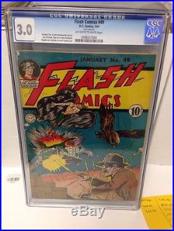 Flash Comics Golden Age Hawkman Flash 49 Cgc 3.0 OwithW Pgs