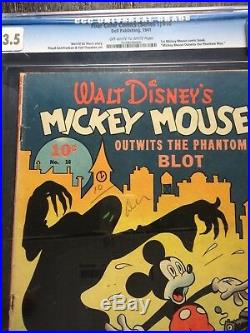 Four Color Comics #16 Phantom Blot Dell 1941 1st Mickey Mouse Comic Book CGC 3.5
