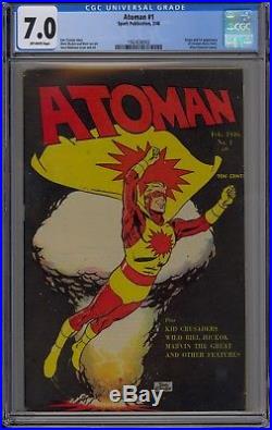 GOLDEN AGE ATOMAN #1 AND #2 CGC 7.0 and 6.5 HIDDEN VALLEY COLLECTION