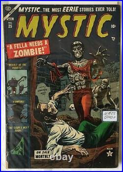 GOLDEN Age MYSTIC Comics #25 ZOMBIE COVER! Pre-Code HORROR GD+ 2.5 1953