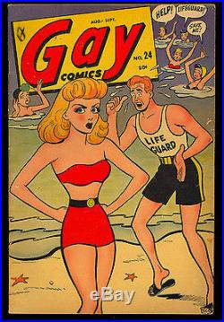 Gay Comics #24 Nice Kurtzman Art Golden Age Good Girl Timely Teen 1946 GD-VG