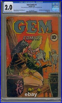 Gem Comics #1 Cgc 2.0 Golden Age Bondage Cover Gga