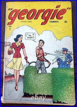Georgie Comics 1 Nice Golden Age Timely Teen Humor Comic 1945 Cgc Ready Rare Key