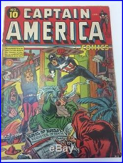 Golden Age 1942 Captain America by Timely Comics July No. 10 Very Rare WWII