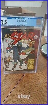 Golden Age All Star Comics #25 Jla Cgc 3.5 Off-white White Pages