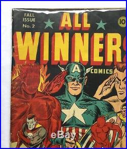 Golden Age All Winners Comics #2 Fair RARE VHTF Capt America Human Torch (229)