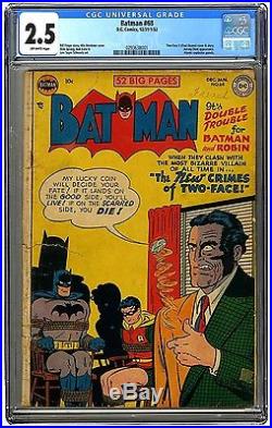 Golden Age Batman #68 CGC 2.5 Universal. Two-Face Cover. No Reserve