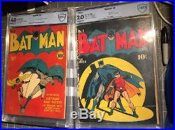 Golden Age Batman Lot! 6 & 9 Early Batman! Cbcs Like Cgc Never Pressed