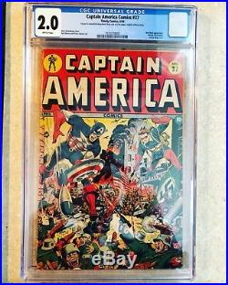 Golden Age Captain America Comic Book Vol. 2, No. 37 CGC 2.0 April 1944