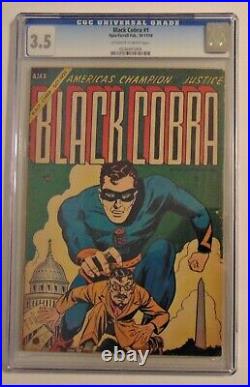 Golden Age Comic Black Cobra #1 CGC 3.5 OW to W Pages Ajax-Farrell Pub. 1954 Rare