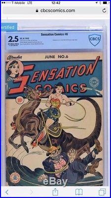 Golden Age DC Sensation Comics 6 CBCS 2.5 Not CGC 1st Magic Lasso
