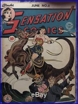 Golden Age DC Sensation Comics 6 CBCS 2.5 Not CGC 1st Magic Lasso