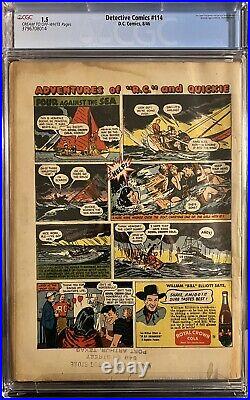 Golden Age Detective Comics #114 Cgc 1.5 Cr-ow Pages / Joker Appearance DC Comic