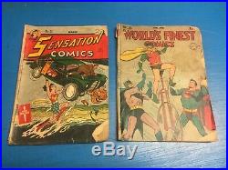 Golden Age Estate Comic Lot 8 Comics Sensation, Action, Superman, Batman Nice