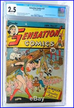Golden Age Sensation Comics Jan. 1945 #37 Wonder Woman CGC 2.5 DC Superman