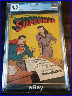 Golden Age Superman #27 1944 Lois Lane Comic Book CGC 4.5 VG+