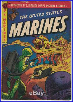 Golden Age United States Marines #7 Flame Thrower/Man Burning Alive Cvr VG+ 4.5