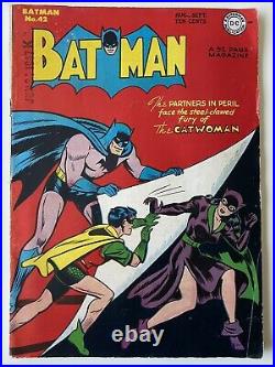 Golden age Batman DC Comics #42 First Catwoman Cover 1947