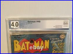 Graded 1948 Golden Age BATMAN #48 White Pages PGX(Like CGC) 4.0 VG