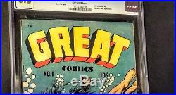 Great Comics #1 CGC 6.5 Off White Pages Golden Age L. B. Cole Art 1945 Novack