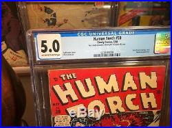HUMAN TORCH #30 Golden Age Timely Captain America Submariner CGC 5.0