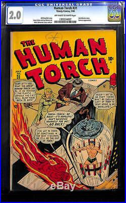 HUMAN TORCH #31 Golden Age Timely Captain America Submariner CGC 2.0 last Toro
