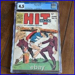 Hit Comics #22 (1942) Gil Fox Cover! Golden Age! CGC 4.5