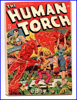 Human Torch #12 (6/1943) Amazing Cover! True Golden Age Gem! Solid 3.0 Gd/vg