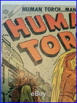 Human Torch 36 Golden Age SUPER RARE VG 4.0 Submariner also Atlas Timely 1954