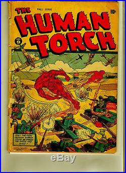 Human Torch 9 World War Two Cover Golden Age Timely Comics