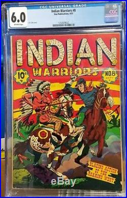 Indian Warriors # 8 CGC 6.0 L. B. Cole Cover 1951 Golden Age Key Issue FINE